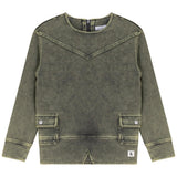 Kix Lime Washed Raw Edge Sweatshirt