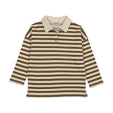 Kin and Kin Green Bronze Striped Polo Sweatshirt
