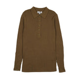 Kin and Kin Green Bronze Ribbed Knit Sweater Polo