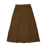 Kin and Kin Green Bronze Denim Maxi Skirt
