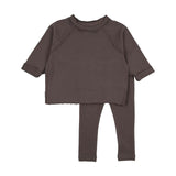 Kin and Kin Chestnut Raglan Raw Edge Sweatshirt Set