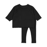Kin and Kin Black Raglan Raw Edge Sweatshirt Set