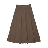 Kin and Kin Chestnut Maxi Paneled Denim Skirt