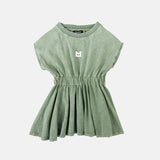 Minikid Green Loose Dress