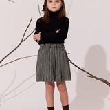 Klai Grey Pleat Houndstooth Skirt
