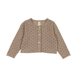 Lilette Taupe Knit Pointelle Cardigan