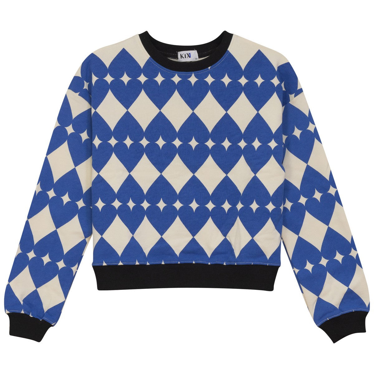 Kix Royal Blue Hearts Printed Sweatshirt