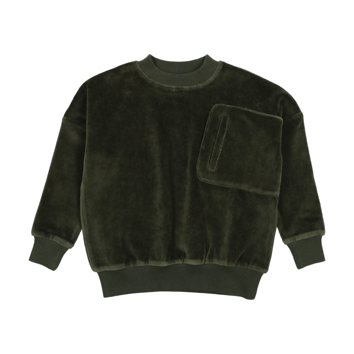 Kin Kin Smokey Olive Velour Sweatshirt