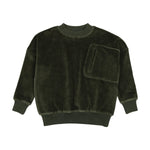 Kin Kin Smokey Olive Velour Sweatshirt