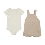 Kin Kin Beige Overall Set