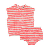 Kin Kin Neon Pink Stripes Bloomer Set