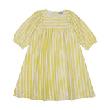 Kin Kin Neon Yellow Stripes High Waisted Dress