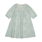Kin Kin Soft Blue Stripes High Waisted Dress
