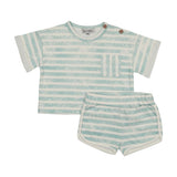 Kin Kin Soft Blue Stripes Track Set