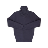 Kipp Blue Rib Turtleneck Sweater