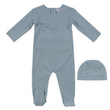 Kipp Blue Flutter Bow Footie Set