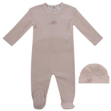 Kipp Pink Carrera Pinstripe Footie + Hat