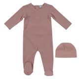 Kipp Pink Flutter Bow Footie Set