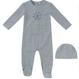 Kipp White Blue Carousel Footie + Hat