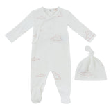 Kipp White Pink Starlight Wrap Footie + Hat