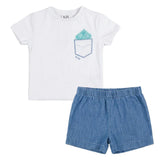 Kix Denim Baby Boy Paisley Detail Set