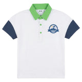 Kix White/Green Colorblock Polo