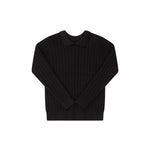 Klai Black Cable Polo Sweater