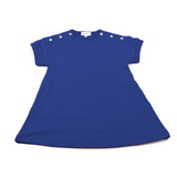 Bopop Royal Blue Short Sleeve Snap Dress