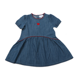 Bopop Denim Scallop Short Sleeve Dress