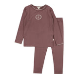 Lil Legs Dusty Plum Emblem Lounge Set