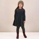 Lil Legs Black Wash Contrast Stitch Dress