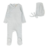 Lilette Sky Blue Pinpoint Wrapover Footie Set