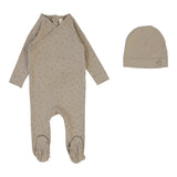 Lilette Taupe Printed Wrapover Footie Set