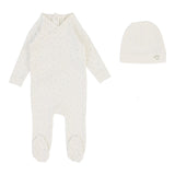 Lilette Cream Printed Wrapover Footie Set
