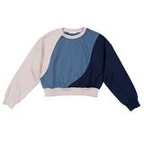 Luna Mae Dusky Blue Iris Two Tone Sweatershirt