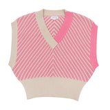 Luna Mae Bubblegum Lila Two Tone Knit Vest