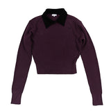 Luna Mae Plum Cleo Removable Collar Sweater