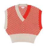 Luna Mae Coral Lila Two Tone Knit Vest