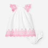 Losan White/Pink Eyelet Dress