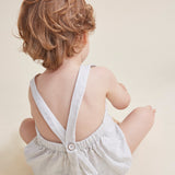 Buho Sky Gray Linen Romper