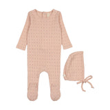 Lilette Shell Pink Linear Printed Footie Set