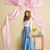 Laurent Light Wash Denim Seamed Skirt