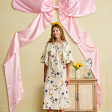 Laurent Small Flower Print Button Down Dress