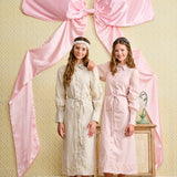 Laurent Mauve Linen Eyelet Trim Dress