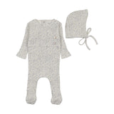 Bee & Dee Blue Lemon Print Footie Set