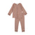 Lil Legs Mauve Velour Trim Lounge Set
