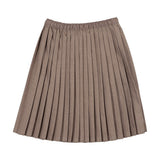 Lil Legs Misty Oat Heath Knife Pleated Skirt