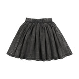 Lil Legs Black Wash Denim Drawstring Skirt
