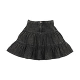 Lil Legs Black Wash Denim Tiered Skirt