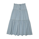 Lil Legs Light Wash Denim Tiered Maxi Skirt